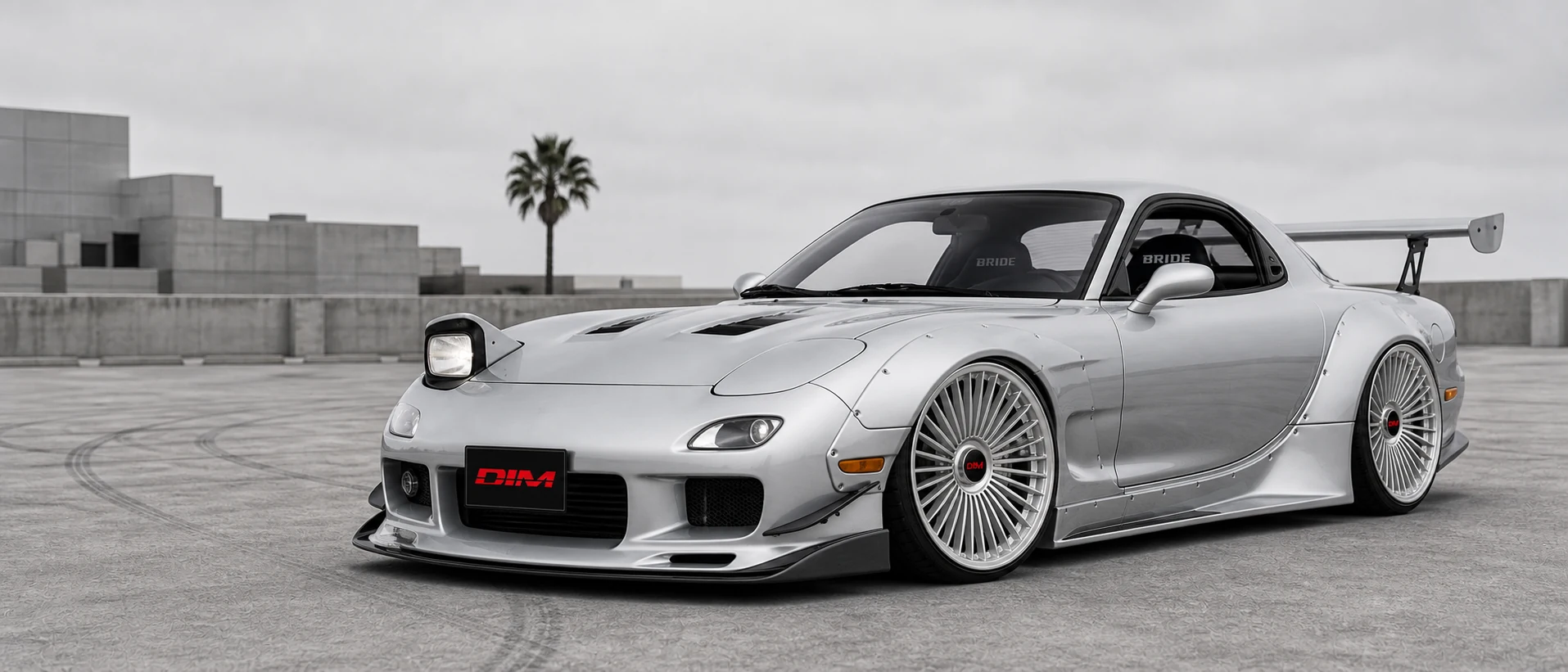 DIM performance wheels fitted to Mazda RX-7