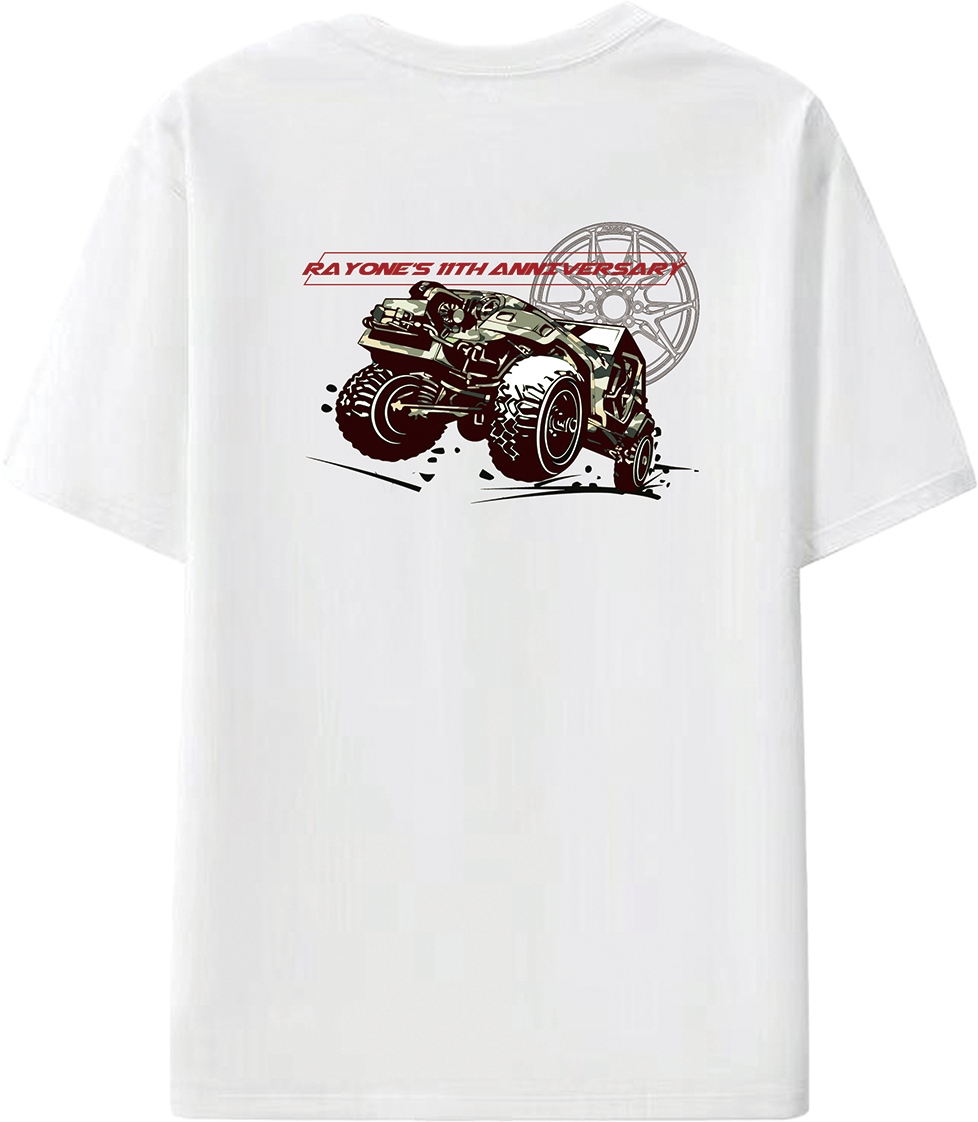RAYONE 11th anniversary off-road graphic T-shirt back